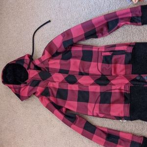 Pink and black coat. Size S